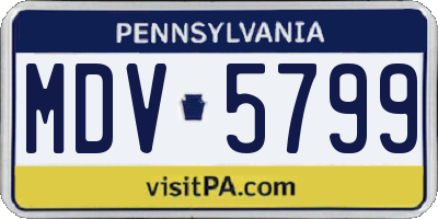 PA license plate MDV5799
