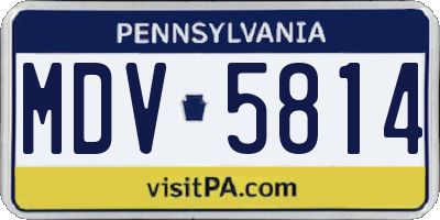 PA license plate MDV5814