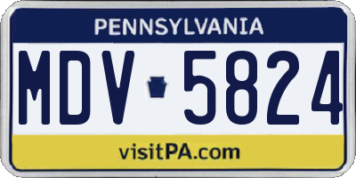 PA license plate MDV5824