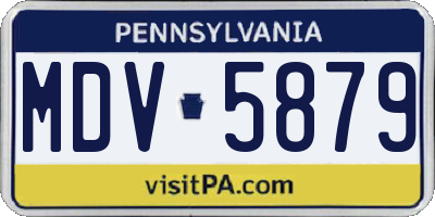 PA license plate MDV5879