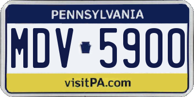 PA license plate MDV5900