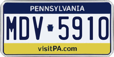 PA license plate MDV5910