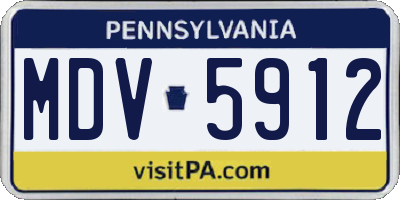 PA license plate MDV5912