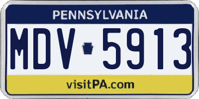 PA license plate MDV5913