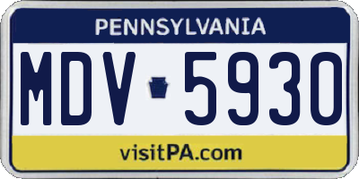 PA license plate MDV5930