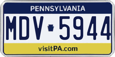 PA license plate MDV5944