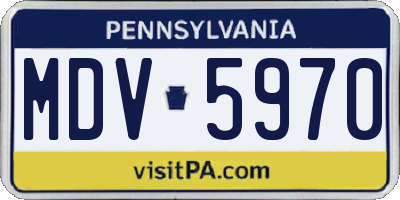 PA license plate MDV5970