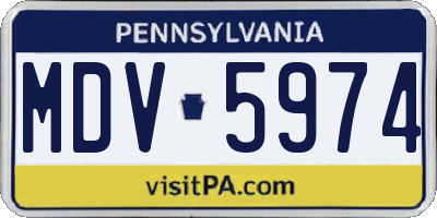 PA license plate MDV5974