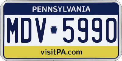 PA license plate MDV5990