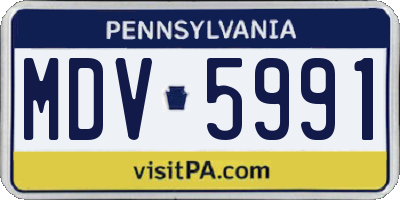 PA license plate MDV5991