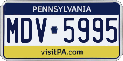 PA license plate MDV5995