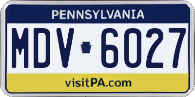 PA license plate MDV6027