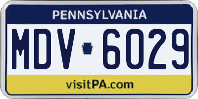PA license plate MDV6029