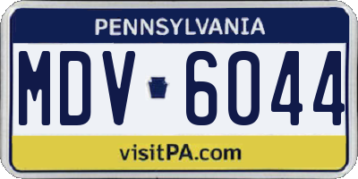 PA license plate MDV6044