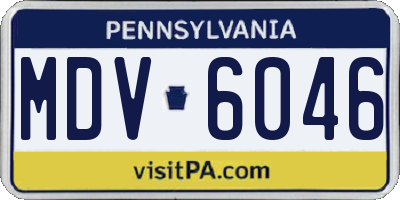 PA license plate MDV6046