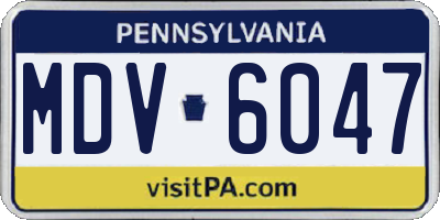 PA license plate MDV6047
