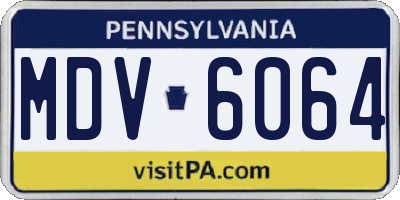PA license plate MDV6064