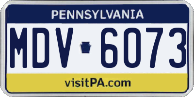 PA license plate MDV6073