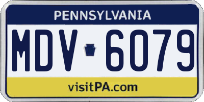 PA license plate MDV6079