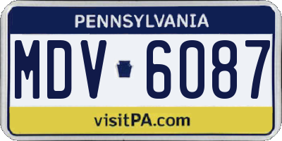 PA license plate MDV6087