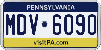 PA license plate MDV6090