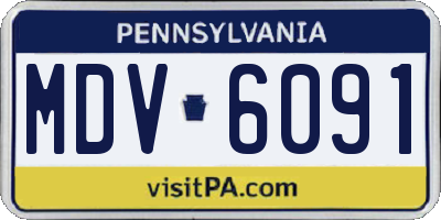 PA license plate MDV6091