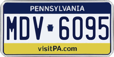 PA license plate MDV6095