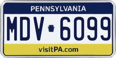 PA license plate MDV6099
