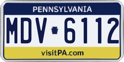 PA license plate MDV6112
