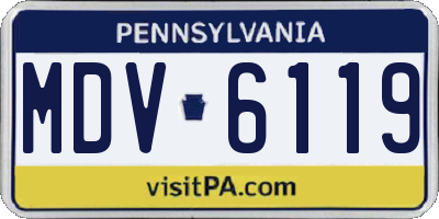 PA license plate MDV6119