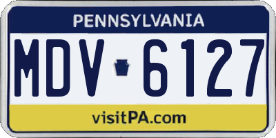 PA license plate MDV6127