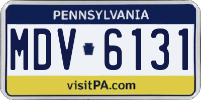 PA license plate MDV6131