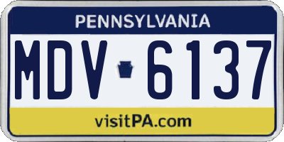 PA license plate MDV6137