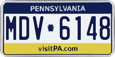 PA license plate MDV6148