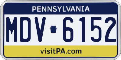 PA license plate MDV6152