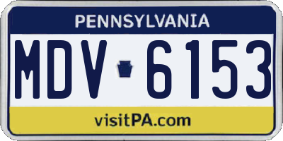 PA license plate MDV6153