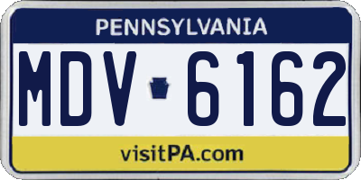 PA license plate MDV6162