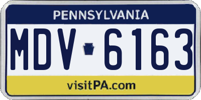 PA license plate MDV6163
