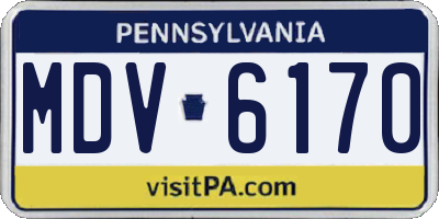 PA license plate MDV6170
