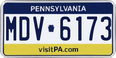 PA license plate MDV6173