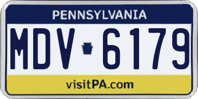 PA license plate MDV6179