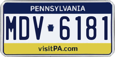 PA license plate MDV6181