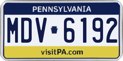 PA license plate MDV6192