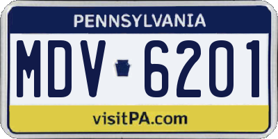 PA license plate MDV6201