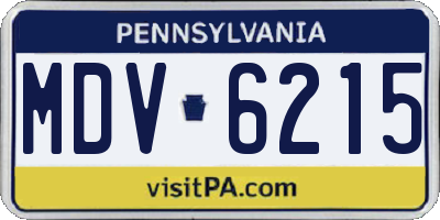 PA license plate MDV6215