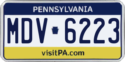 PA license plate MDV6223
