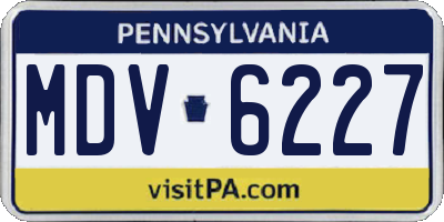 PA license plate MDV6227