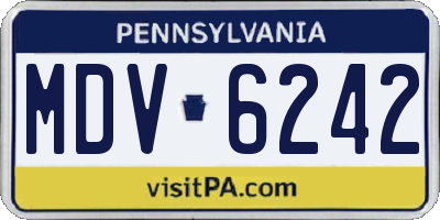 PA license plate MDV6242