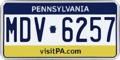 PA license plate MDV6257