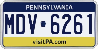 PA license plate MDV6261